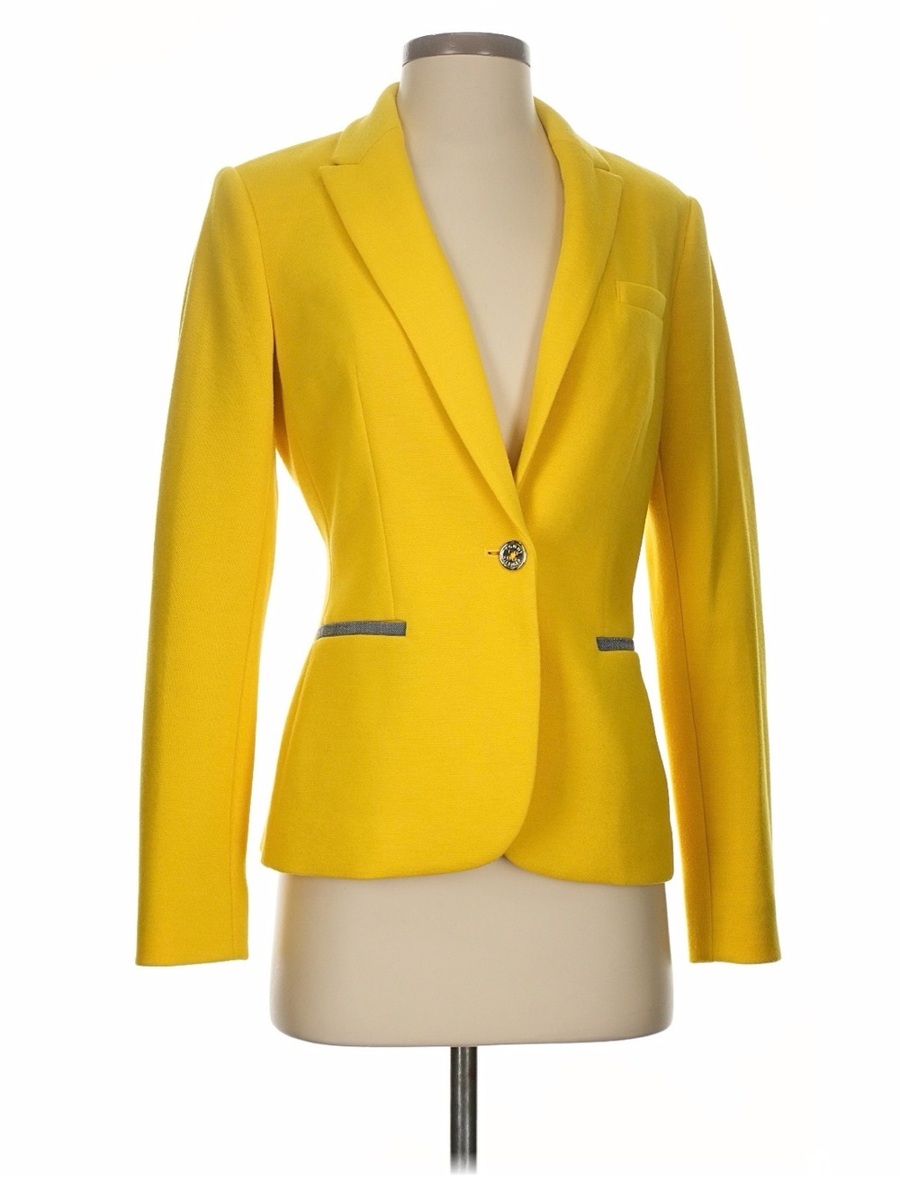 Tommy Hilfiger Bright Yellow Single-Button Women's Blazer Sz 2 Women